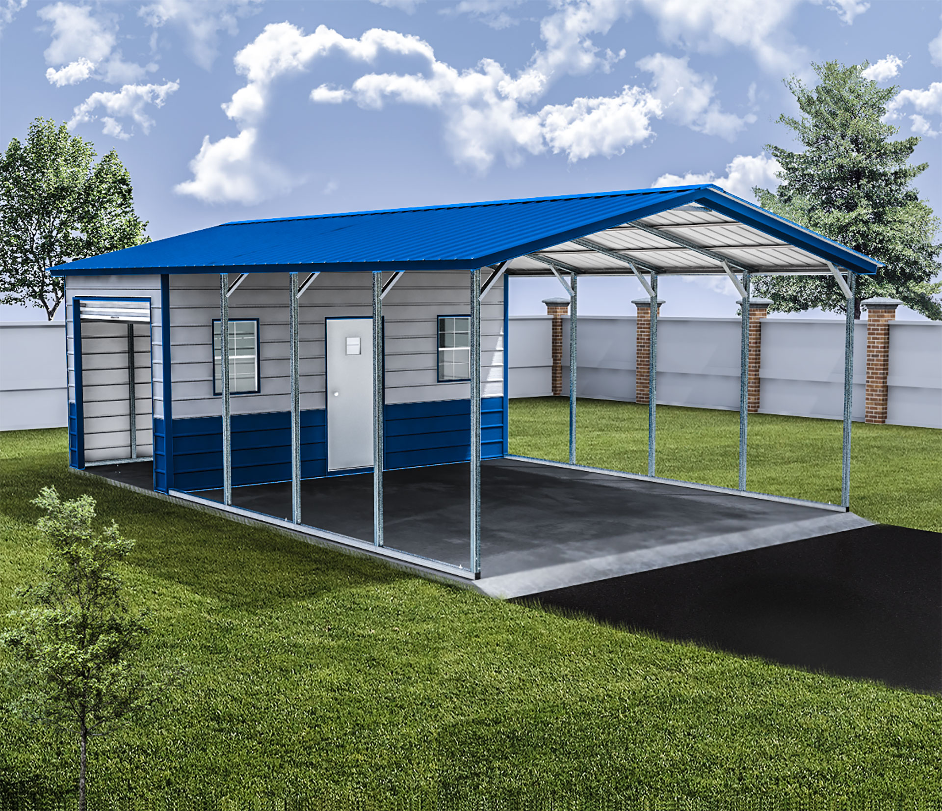 Metal carports and garages Hattiesburg MS - Portable Storage Buildings 